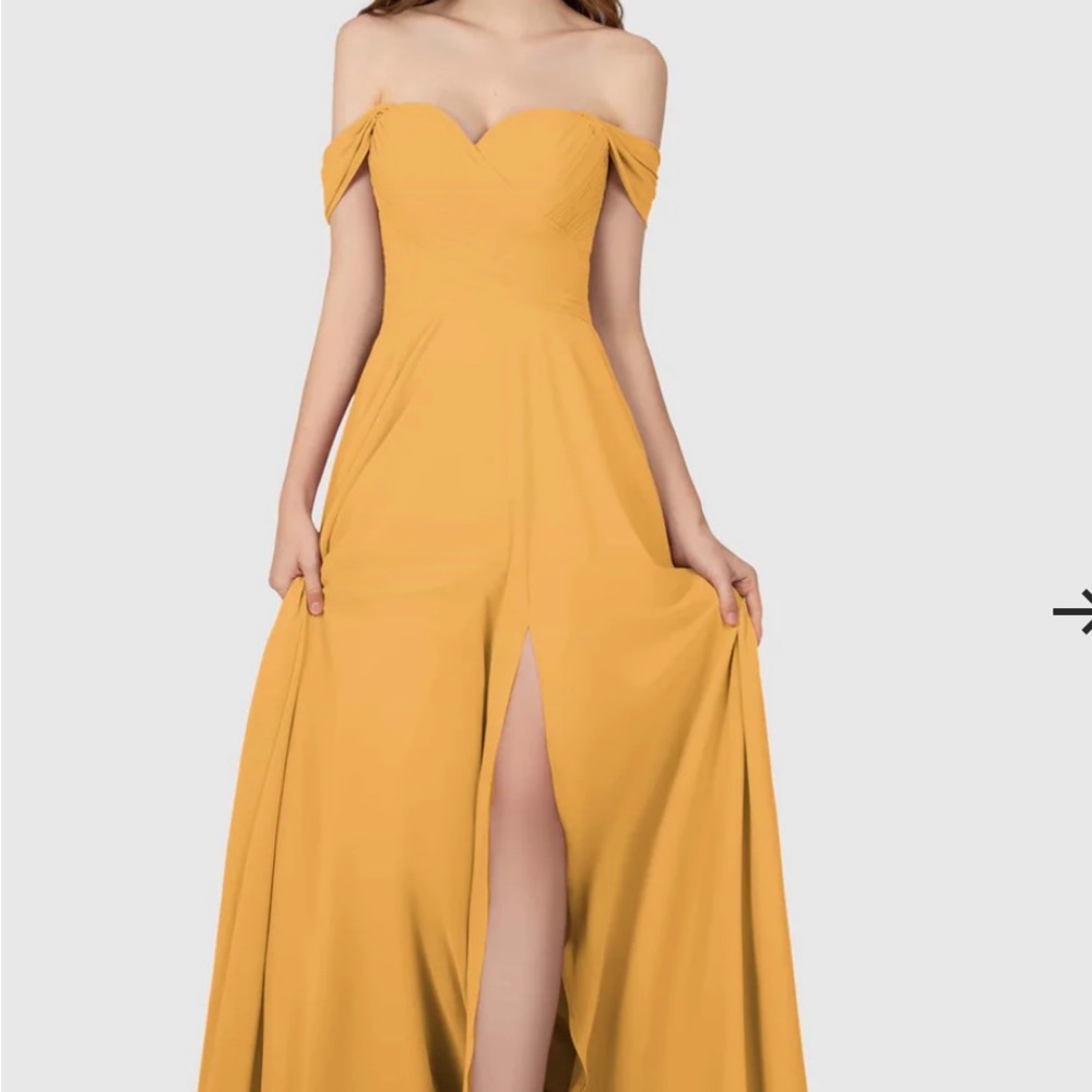Elegant Off-Shoulder Yellow Dress